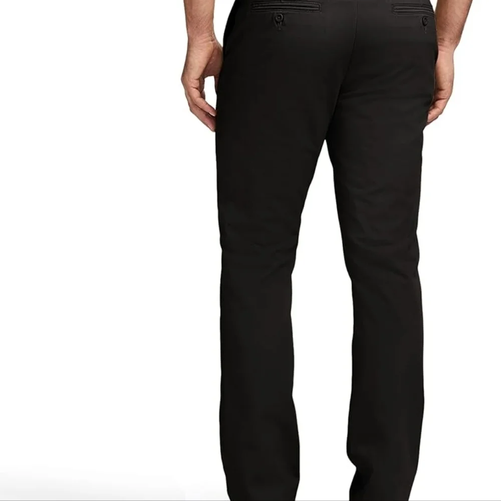 IZOD Men PANTS 40x32 BLACK AMERICAN CHINO STRAIGHT FIT FLAT FRONT 100% COTTON - Picture 6 of 7
